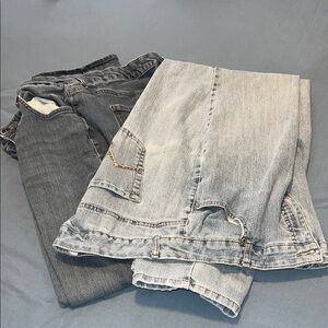 Just My Size Women's Blue and Gray Straight Leg Jeans 18W